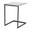 Zenn Contemporary End Table in Black Metal and Clear Glass Table Top — rear three-quarter view
