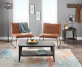 Oregon coffee table in Antique Metal, Espresso Bamboo