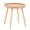 Pebble table set in Natural Wood, side view, featuring wood frame