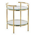 Rhonda Contemporary/Glam Side Table in Gold Metal and Clear Glass — product view