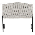 Matisse bedroom furniture in Black Metal, Cream Fabric, front view, featuring metal design and fabric design