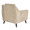 Carly accent chairs & seating in Espresso Wood, Beige Fabric, back and side view, featuring wood frame