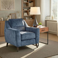 Carly accent chairs & seating in Espresso Wood, Blue Fabric, featuring wood frame