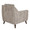 Carly Upholstered 35" Contemporary Armchair in Espresso Wood and Pewter Fabric — rear three-quarter view