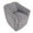 Finley Upholstered Contemporary Swivel Accent Chair in Black Metal and Grey Fabric — detail view