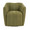 Finley accent chair in Green Fabric, Black Metal, front view, featuring swivel