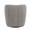 Finley Upholstered Contemporary Swivel Accent Chair in Black Metal and Taupe Fabric — back view