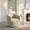 Finley Upholstered Contemporary Swivel Accent Chair in Black Metal and Taupe Fabric — lifestyle photo 4