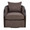 Gemma Upholstered Contemporary Swivel Accent Chair in Espresso Wood and Mocha Fabric — front view