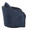 Gemma Upholstered Contemporary Swivel Accent Chair in Espresso Wood and Blue Indigo Fabric — side view