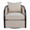 Gemma Upholstered Contemporary Swivel Accent Chair in Espresso Wood and Sand Fabric — front view