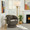 Zara accent chair in Steel Grey Fabric, featuring swivel and upholstered seat