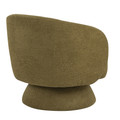 Zara accent chair in Green Fabric, back and side view, featuring swivel and upholstered seat