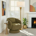 Zara accent chair in Green Fabric, featuring swivel and upholstered seat