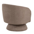 Zara accent chair in Taupe Fabric, back and side view, featuring swivel and upholstered seat