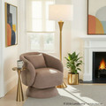 Zara accent chair in Taupe Fabric, featuring swivel and upholstered seat