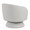 Zara accent chair in White Fabric, back and side view, featuring swivel and upholstered seat