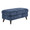 Carly ottoman in Espresso Wood, Blue Fabric, product view, featuring wood frame