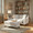 Carly Upholstered 44" Contemporary Bench Ottoman in Espresso Wood and Pewter Fabric — lifestyle photo 1