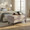 Carly Upholstered 44" Contemporary Bench Ottoman in Espresso Wood and Pewter Fabric — lifestyle photo 2