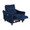 Slope accent chairs & seating in Espresso Wood, Blue Indigo Fabric, close-up detail, featuring upholstered seat