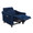 Slope accent chairs & seating in Espresso Wood, Blue Indigo Fabric, close-up detail, featuring upholstered seat