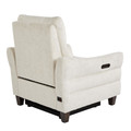 Slope accent chairs & seating in Espresso Wood, Cream Fabric, back and side view, featuring upholstered seat