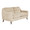 Carly Upholstered 73" Contemporary Sofa in Espresso Wood and Beige Fabric — product view (photo 1)