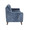 Carly accent chairs & seating in Espresso Wood, Blue Fabric, side view, featuring upholstered seat