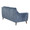 Carly accent chairs & seating in Espresso Wood, Blue Fabric, back and side view, featuring upholstered seat