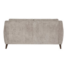 Carly accent chairs & seating in Espresso Wood, Pewter Fabric, back view, featuring upholstered seat