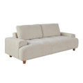 Kipton 90" Contemporary Sofa in White Fabric and Walnut Wood — product view