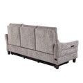Slope accent chairs & seating in Espresso Wood, Pewter Fabric, back and side view, featuring fabric design