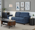 Willow accent chairs & seating in Espresso Wood, Blue Fabric, featuring upholstered seat and tufted upholstery