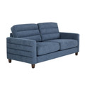 Willow Upholstered 80" Contemporary Sofa in Espresso Wood and Blue Fabric — product view