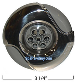 320-6746 Marquis Spa 7 Port Wave Jet Insert Stainless / Gray 3 1/4" 