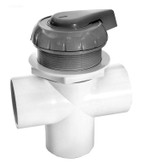 11-4000-GRY Hydro Air 3 Way Diverter Valve  Notched Gray 2" 