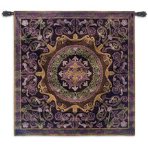 Suzani Passion | Woven Tapestry Wall Art Hanging | Ornate Central Asian Patterned Tribal Textile | 100% Cotton USA Size 44x44 Wall Tapestry