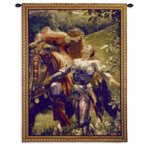 La Belle Dame sans Merci by Frank Dicksee | Woven Tapestry Wall Art Hanging | Victorian John Keats Poem Depiction | 100% Cotton USA Size 40x31 Wall Tapestry