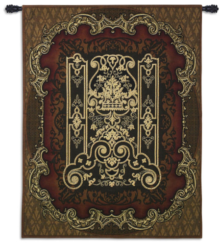 Filigree Medallion | Woven Tapestry Wall Art Hanging | Elaborate Damask Scroll with Radiating Pattern | 100% Cotton USA Size 53x41 Wall Tapestry