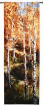 Autumn Birch Path by Art Fronckowiak | Woven Tapestry Wall Art Hanging | Vibrant Fiery Fall Birches Nature Artwork | 100% Cotton USA Size 76x26 Wall Tapestry
