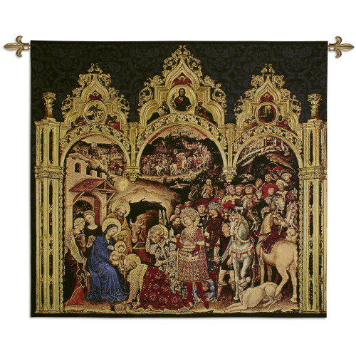 The Adoration of the Magi Gentile da Fabriano by Sandro Botticelli | Woven Tapestry Wall Art Hanging | Italian Renaissance Medici Giuliano and Lorenzo | 100% Cotton USA Size 53x46 Wall Tapestry