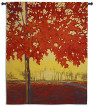 Fire Maple by J. Charles | Woven Tapestry Wall Art Hanging | Contemporary Vibrant Autumn Tree on Deserted Landscape | 100% Cotton USA Size 68x53 Wall Tapestry