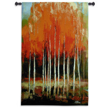 Morning Whisper by Peter Colbert | Woven Tapestry Wall Art Hanging | Autumn Birch Trees | 100% Cotton USA Size 53x34 Wall Tapestry