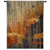 Superstition | Woven Tapestry Wall Art Hanging | Abstract Browns with Fiery Oranges | 100% Cotton USA Size 69x53 Wall Tapestry