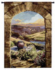 Tuscan Afternoon | Woven Tapestry Wall Art Hanging | Rich Italian Countryside through Stone Arch | 100% Cotton USA Size 90x64 Wall Tapestry