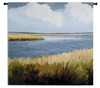 Low Country Impressions by Sarah Simpson | Woven Tapestry Wall Art Hanging | Marshy Landscape Soothing Seagrass Shore | 100% Cotton USA Size 53x52 Wall Tapestry