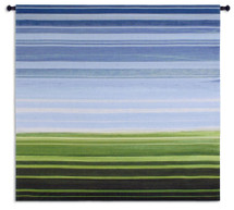 One's Perspective | Woven Tapestry Wall Art Hanging | Contemporary Striped Landscape Field Gradient Artwork | 100% Cotton USA Size 53x53 Wall Tapestry