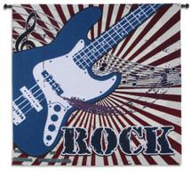 Electric Rock Tapestry | Woven Tapestry Wall Art Hanging | Contemporary Musical Guitar Design | 100% Cotton USA Size 44x44 Wall Tapestry