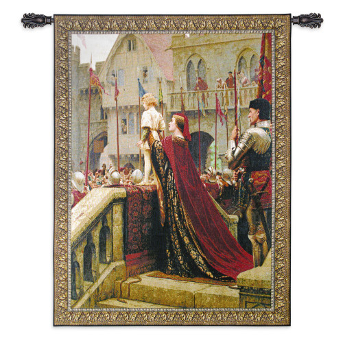 A Little Prince Likely in Time to Bless a Royal Throne by Edmund Blair Leighton | Woven Tapestry Wall Art Hanging | Romantic Medieval Royal Theme | 100% Cotton USA Size 53x41 Wall Tapestry